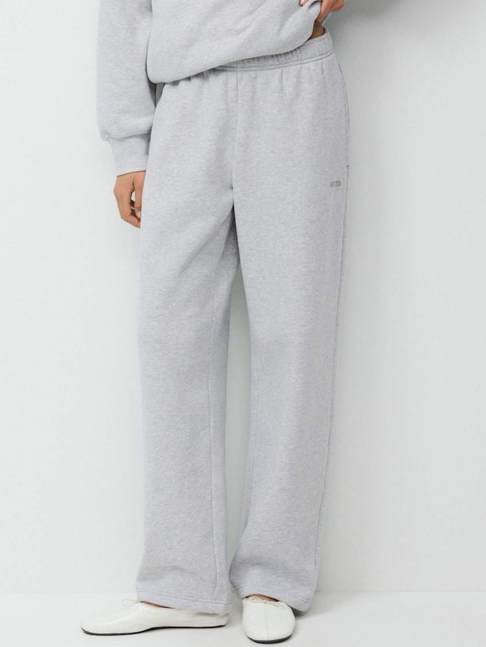 Aritzia Cozy Sweatfleece Mega Straight Sweatpant, Heather Chrome, XS